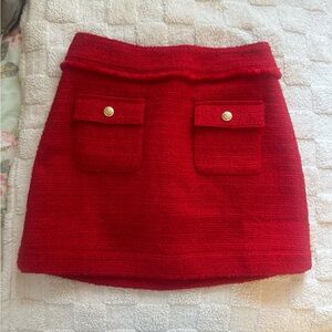 J. Crew Vibrant Red Mini Skirt